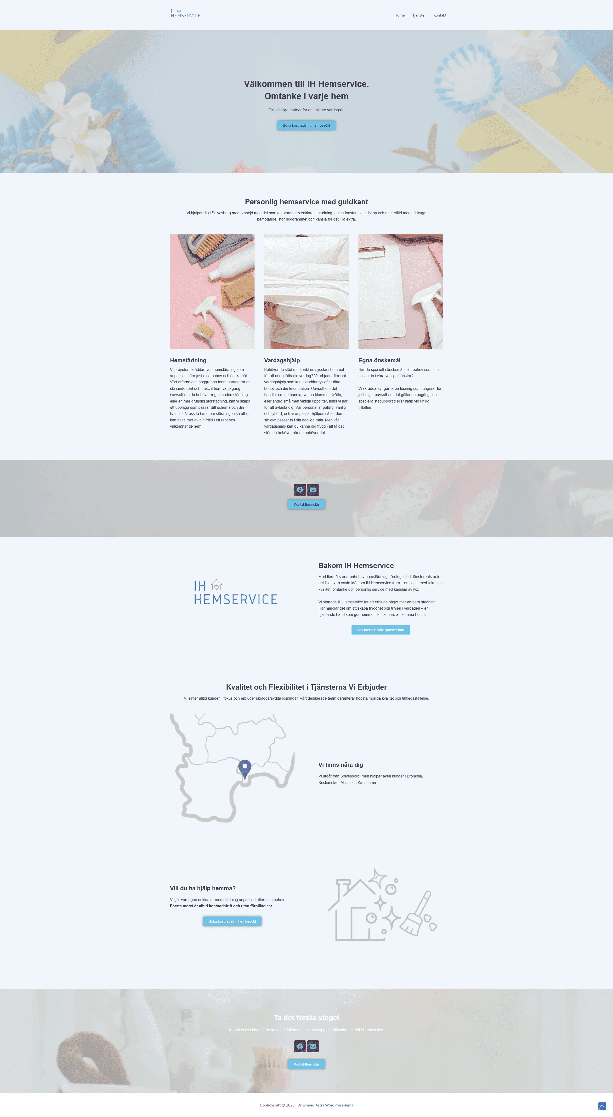 IH-Hemservice website homepage showing modern design and service offerings